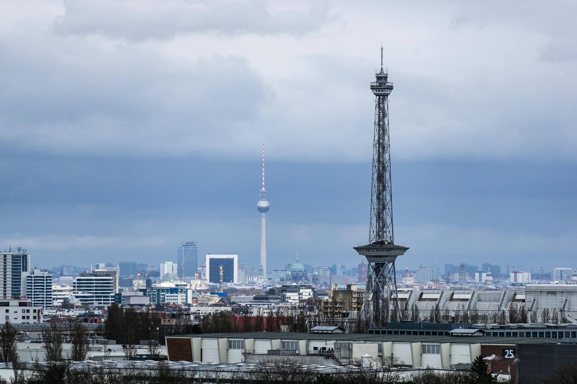 Berlin Funkturm radio tower silhouette against soft sky, representing IFA 2026 in Berlin.