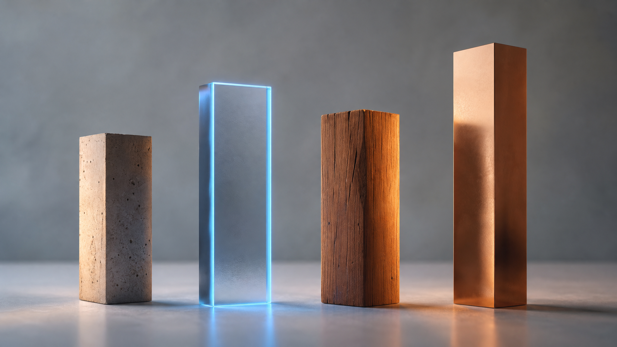 Four vertical pillars of varying heights side by side, illustrating a comparison of B2B wholesale phone trading platforms.